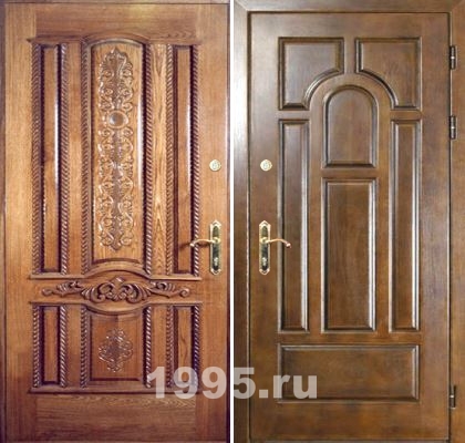 Двери железные с отделкой массивом Двери железные с отделкой массивом